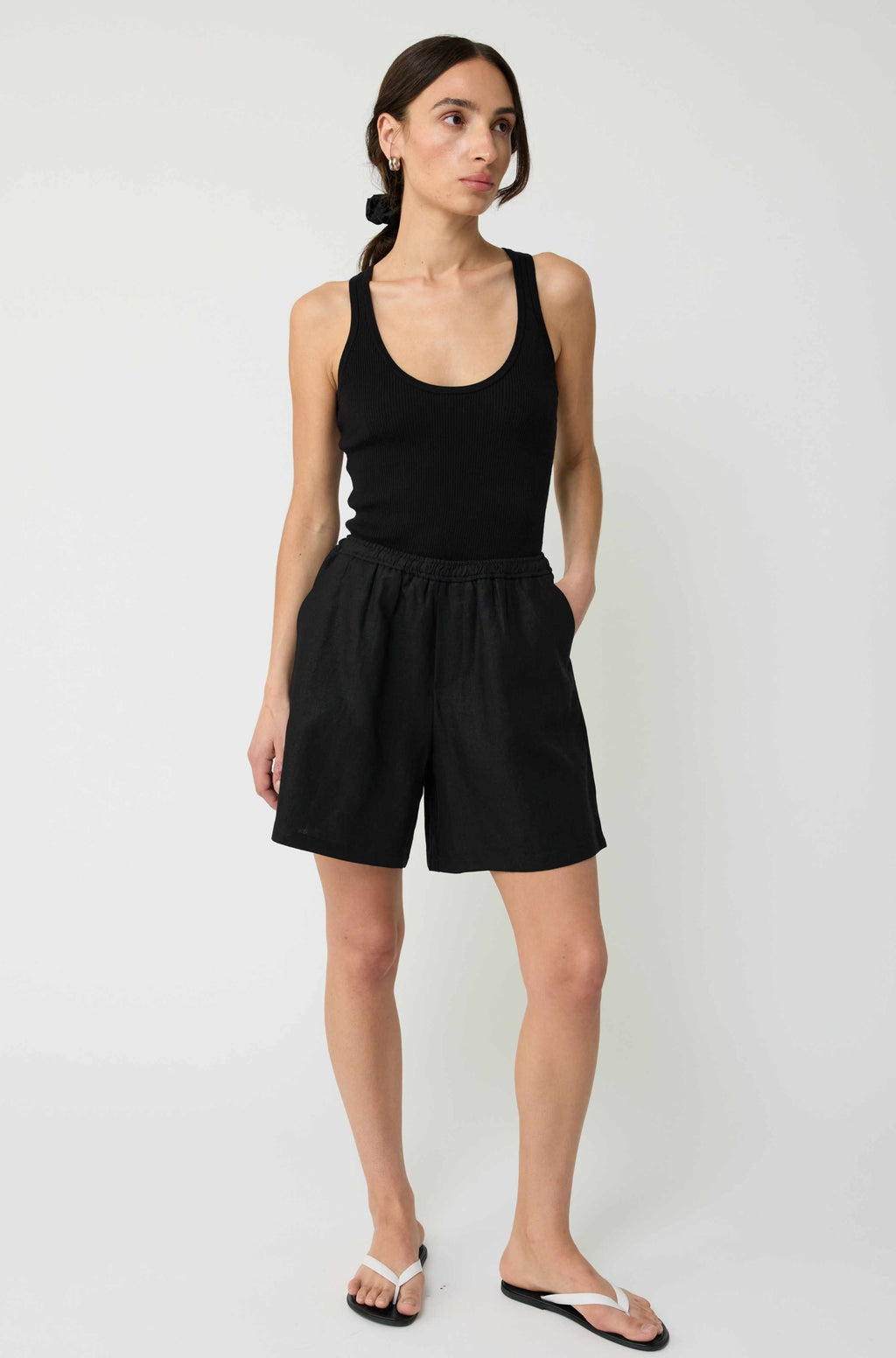 Ribbed U Neck Knit Tank