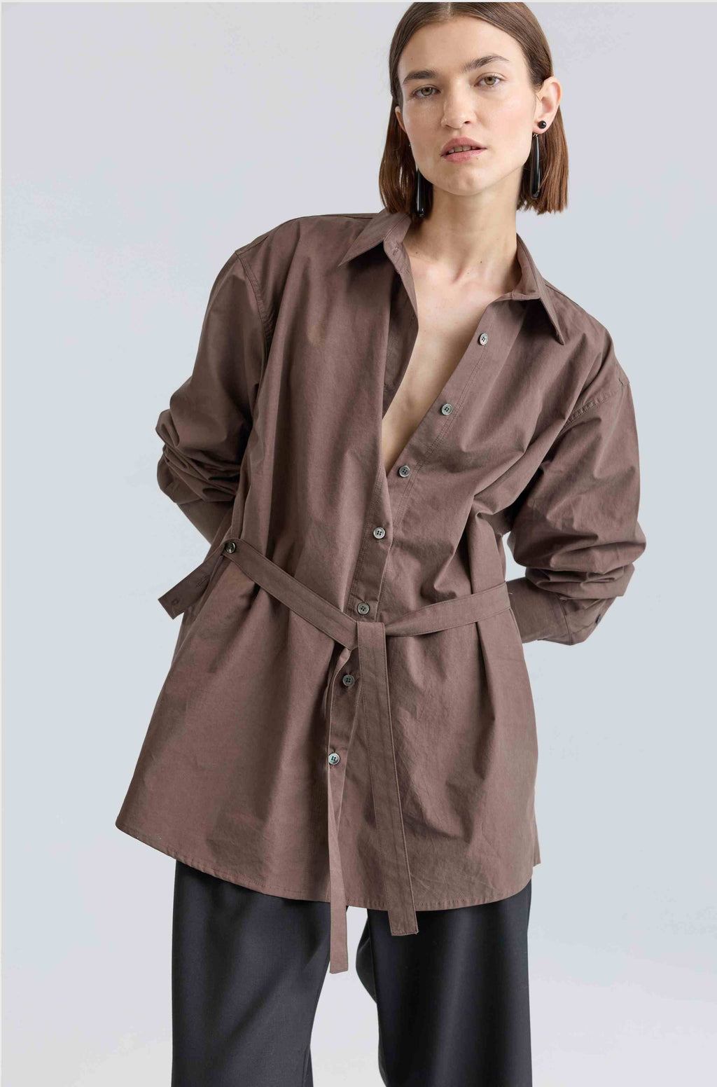 Shirt With Tie Belt