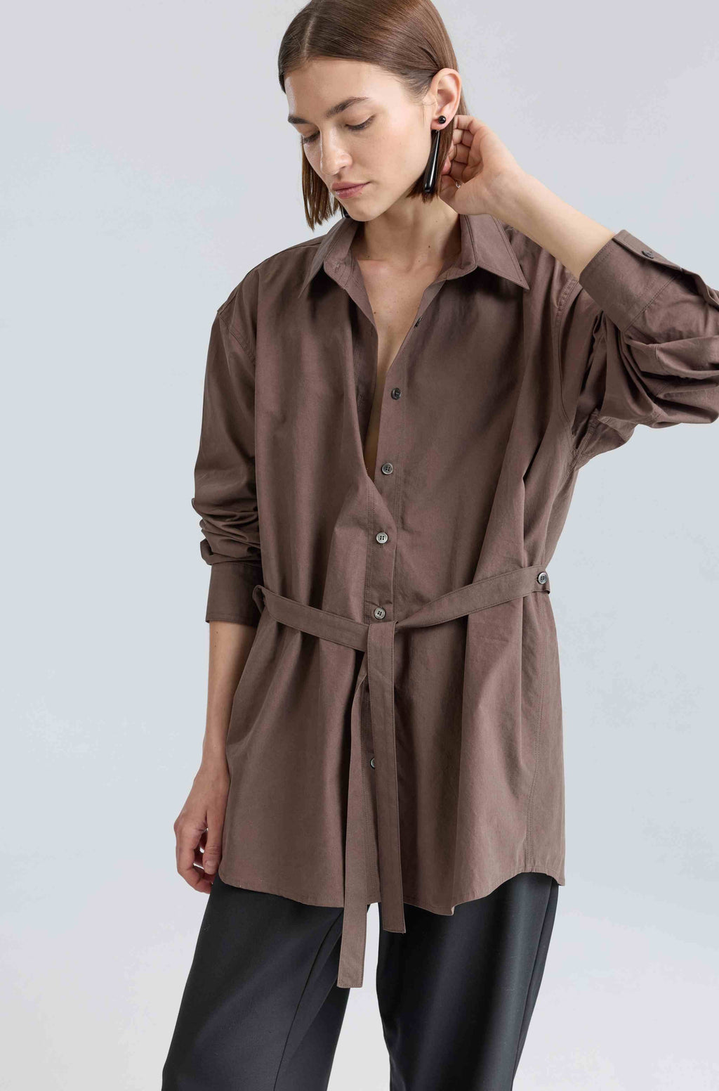 Shirt With Tie Belt
