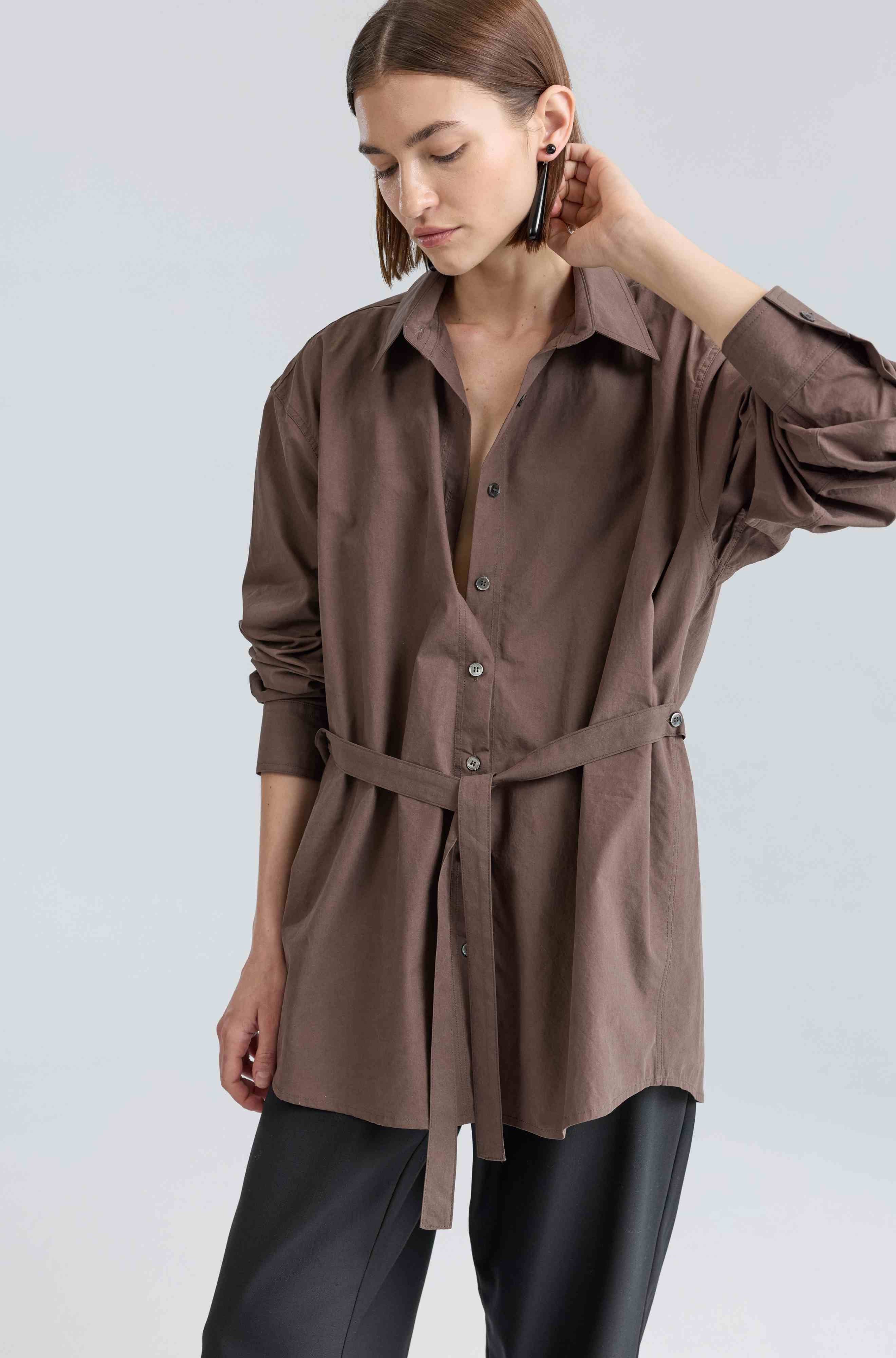Shirt With Tie Belt