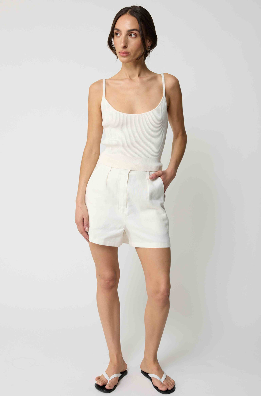Linen Pleated Shorts