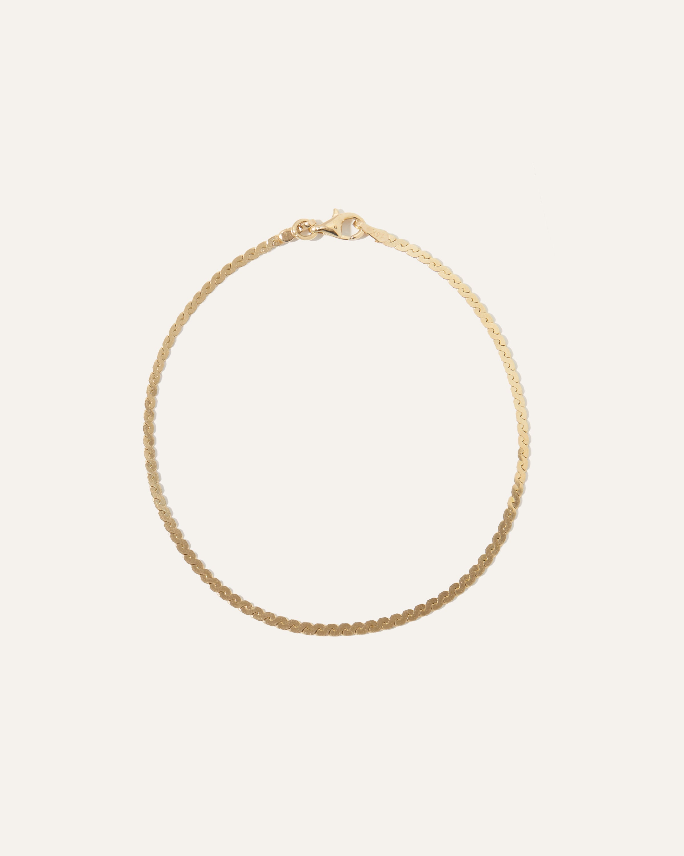 14K Gold Serpentine Chain Bracelet