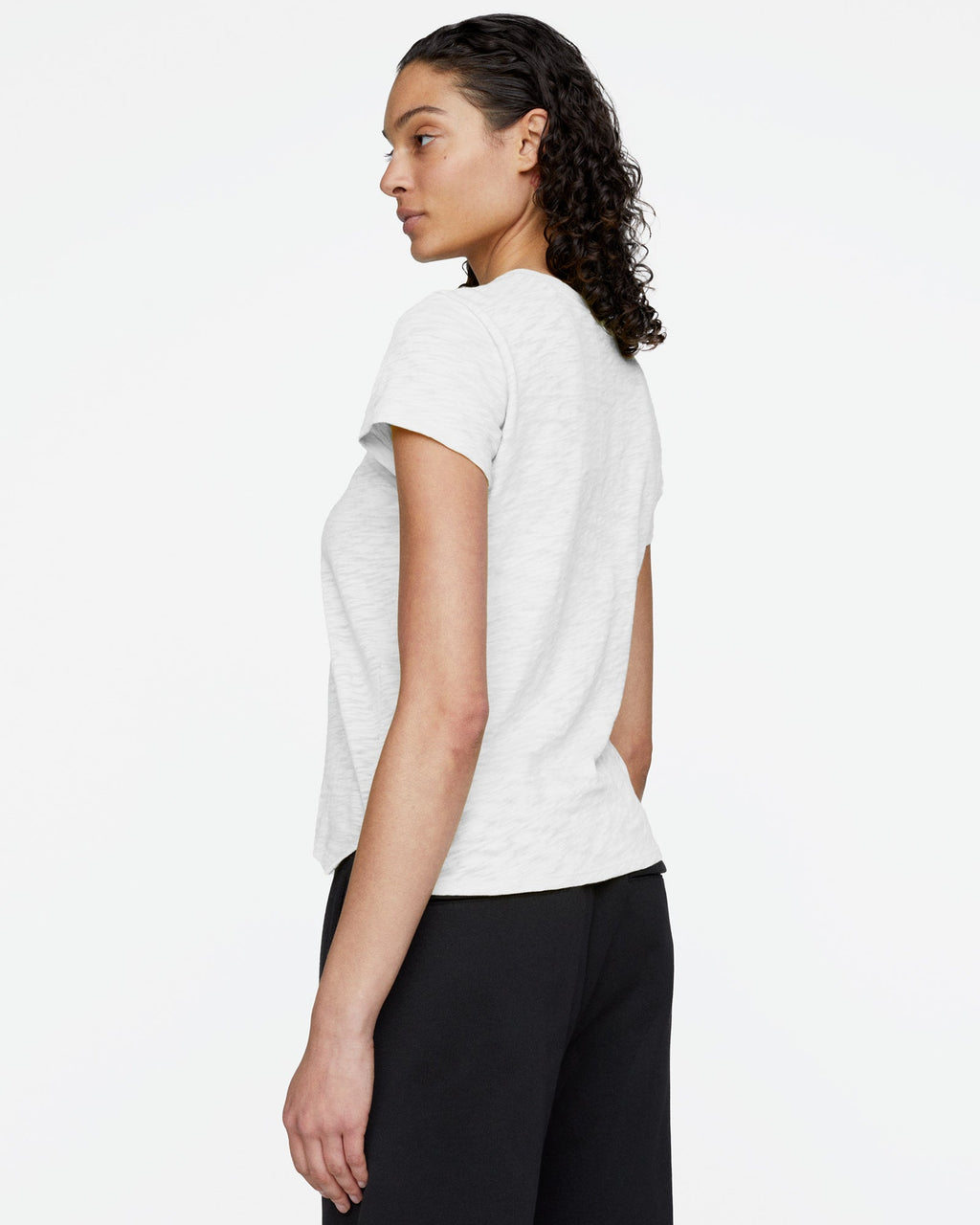 Slub Jersey Schoolboy Crew Neck Tee - White