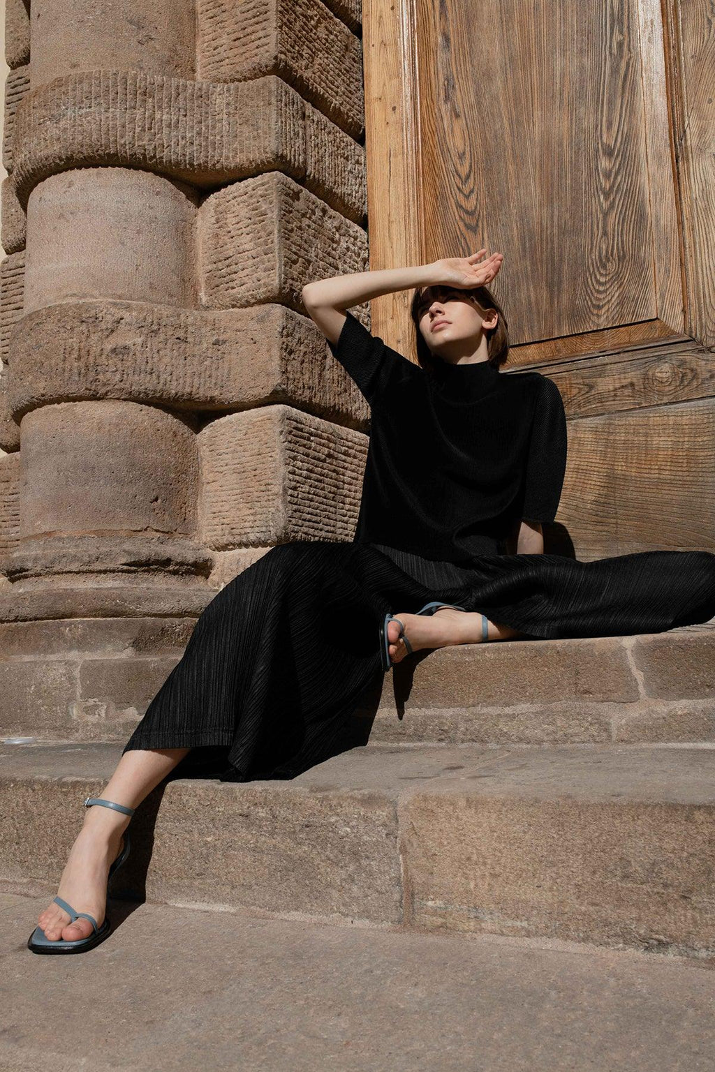 Castrise Mid-Heel Sandal in Bermuda