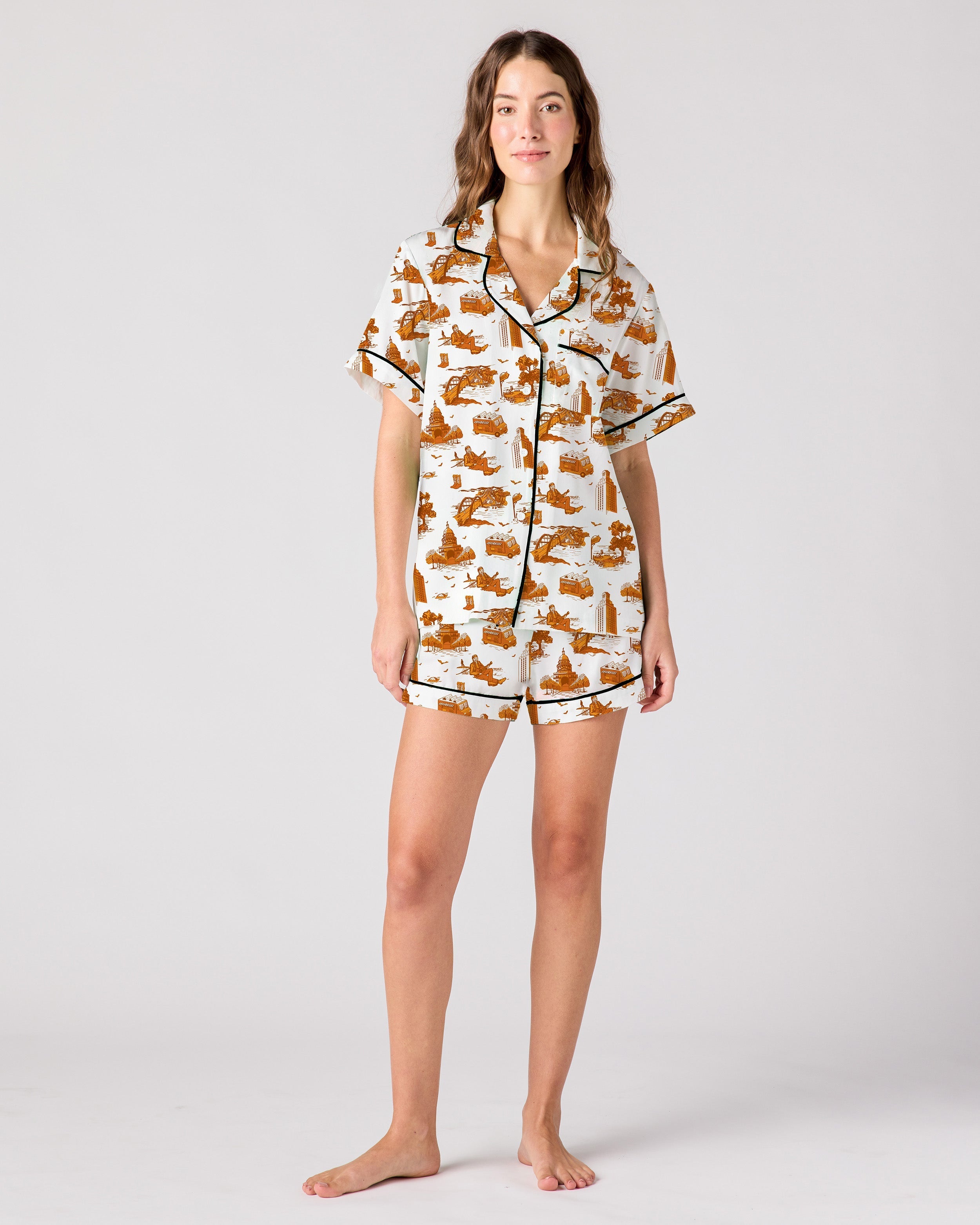 Austin Toile Pajama Shorts Set