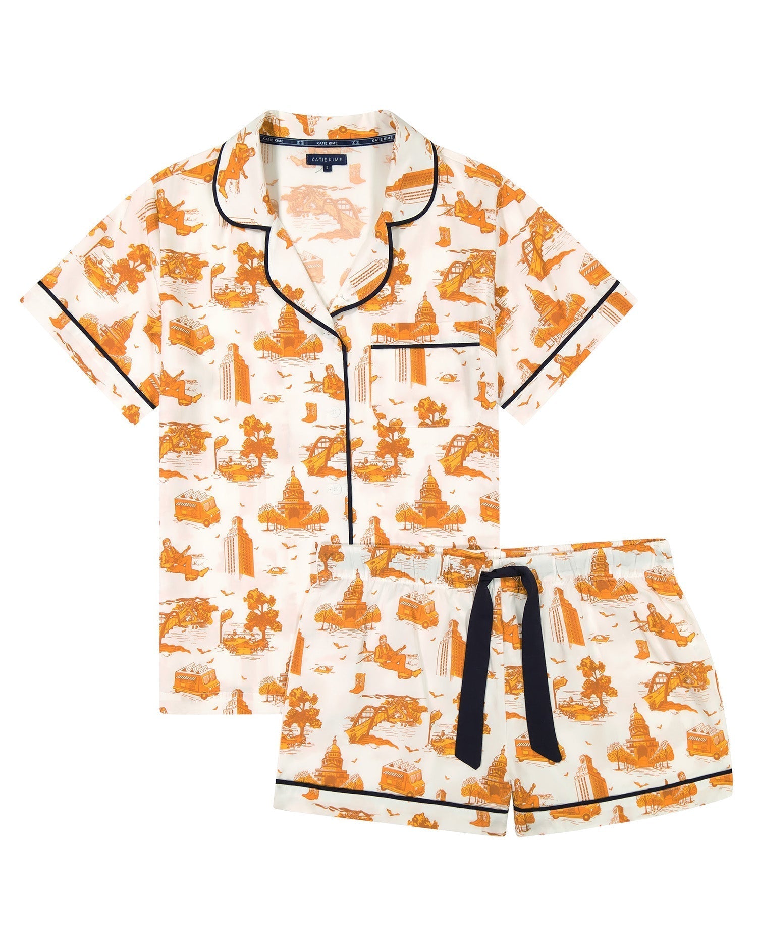 Austin Toile Pajama Shorts Set