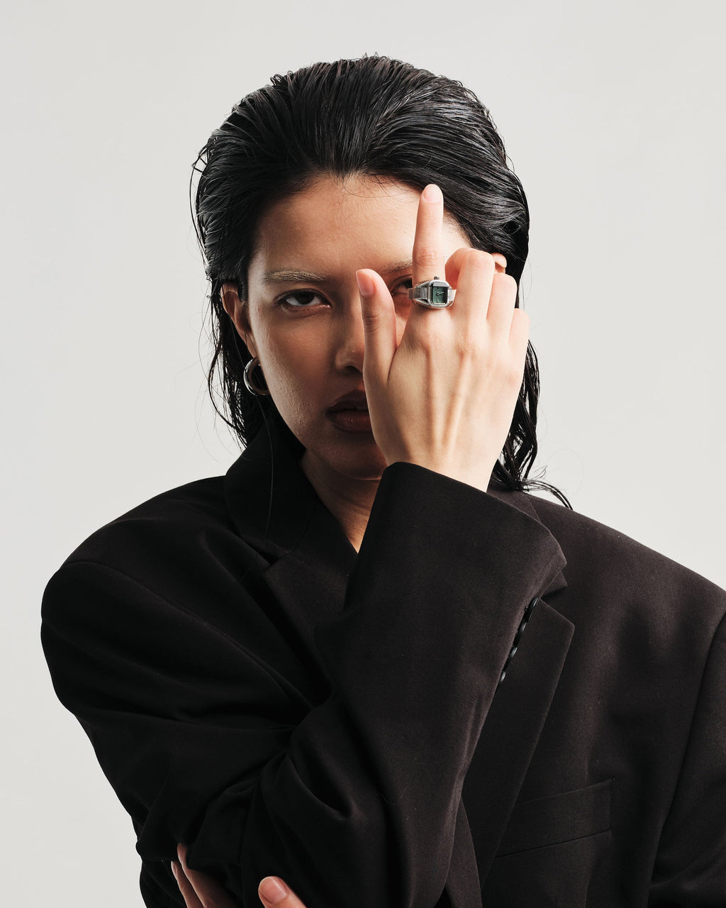 Nocturne Time Ring - Silver/Smoke