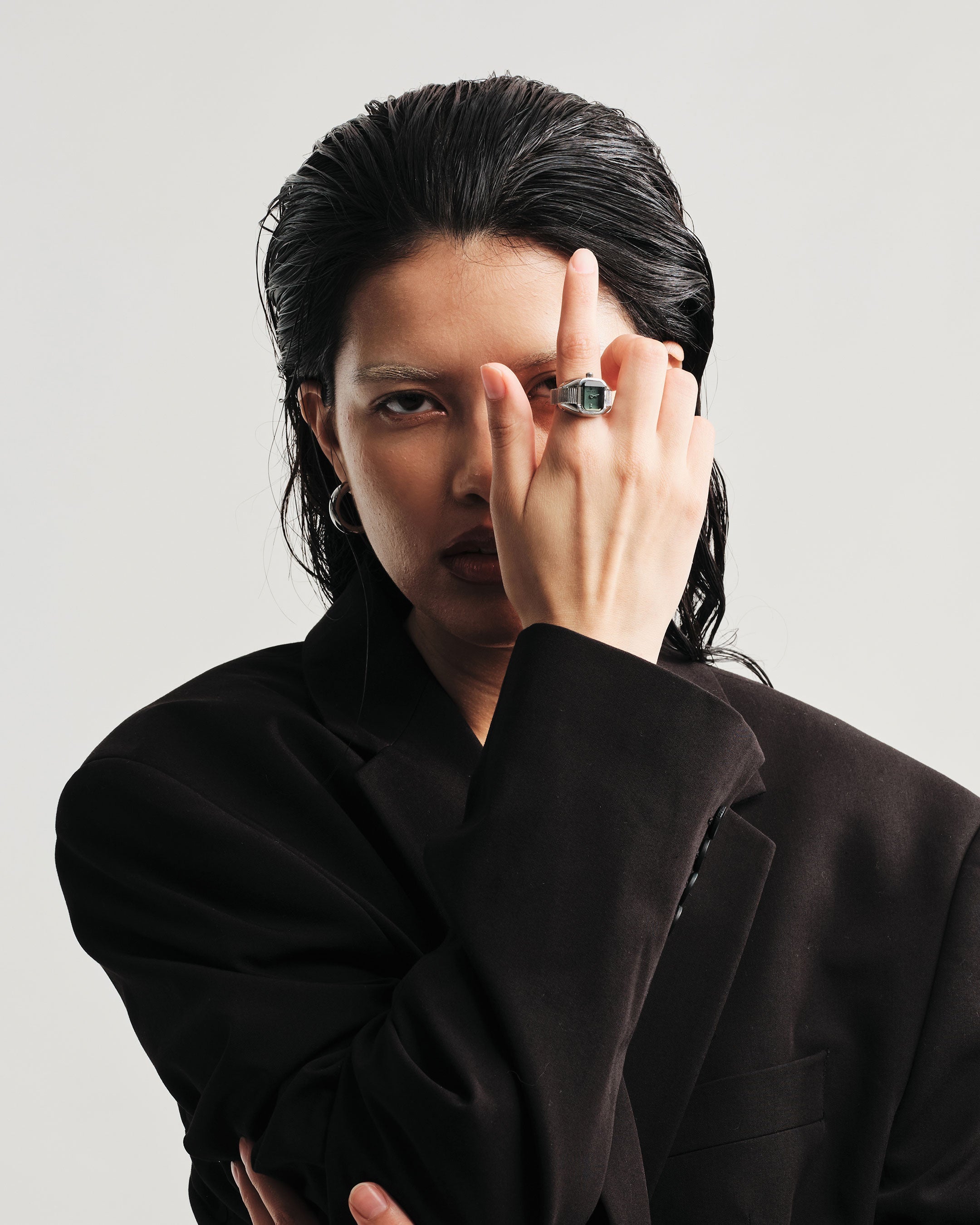 Nocturne Time Ring - Silver/Smoke