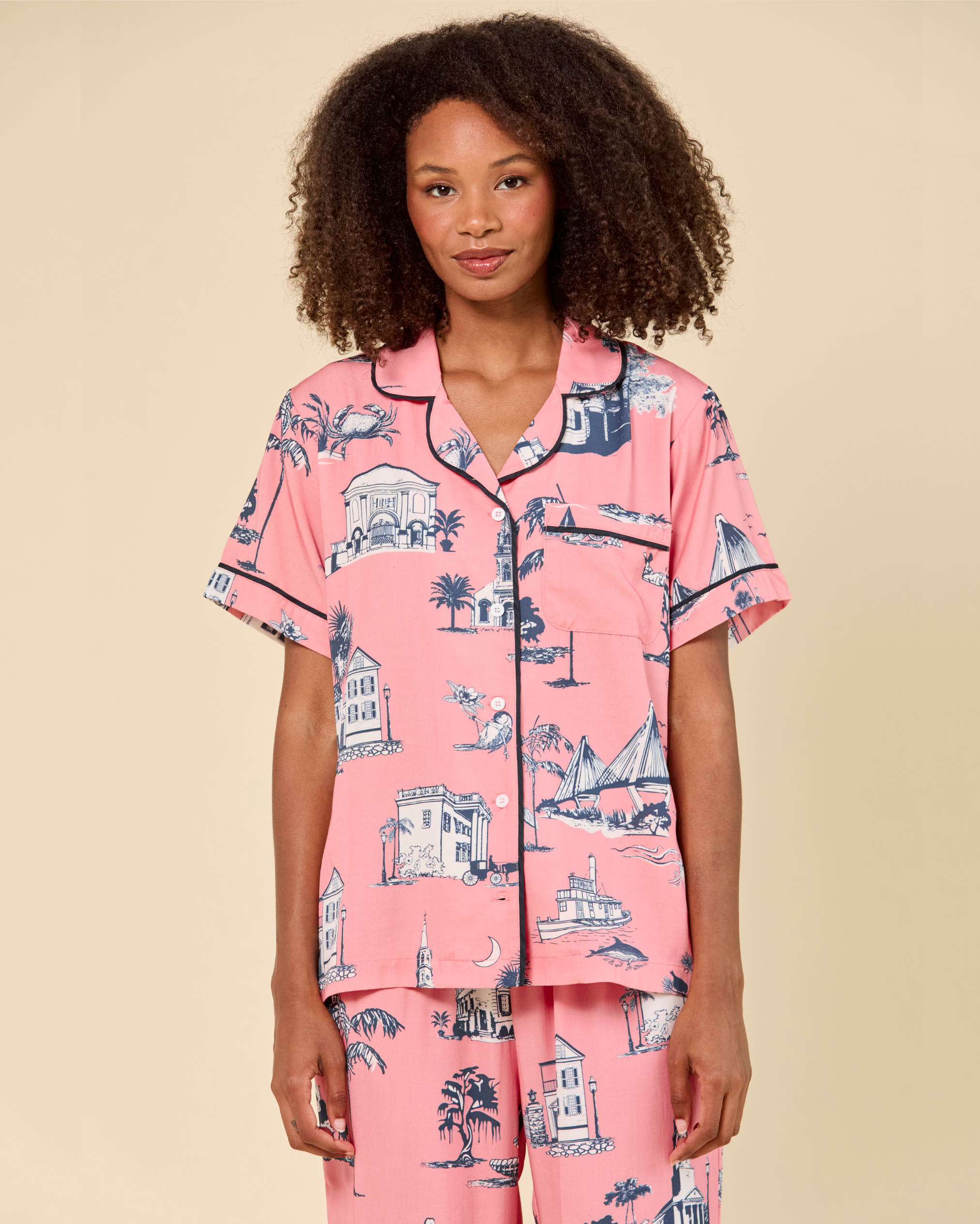 Charleston Toile Pajama Pants Set