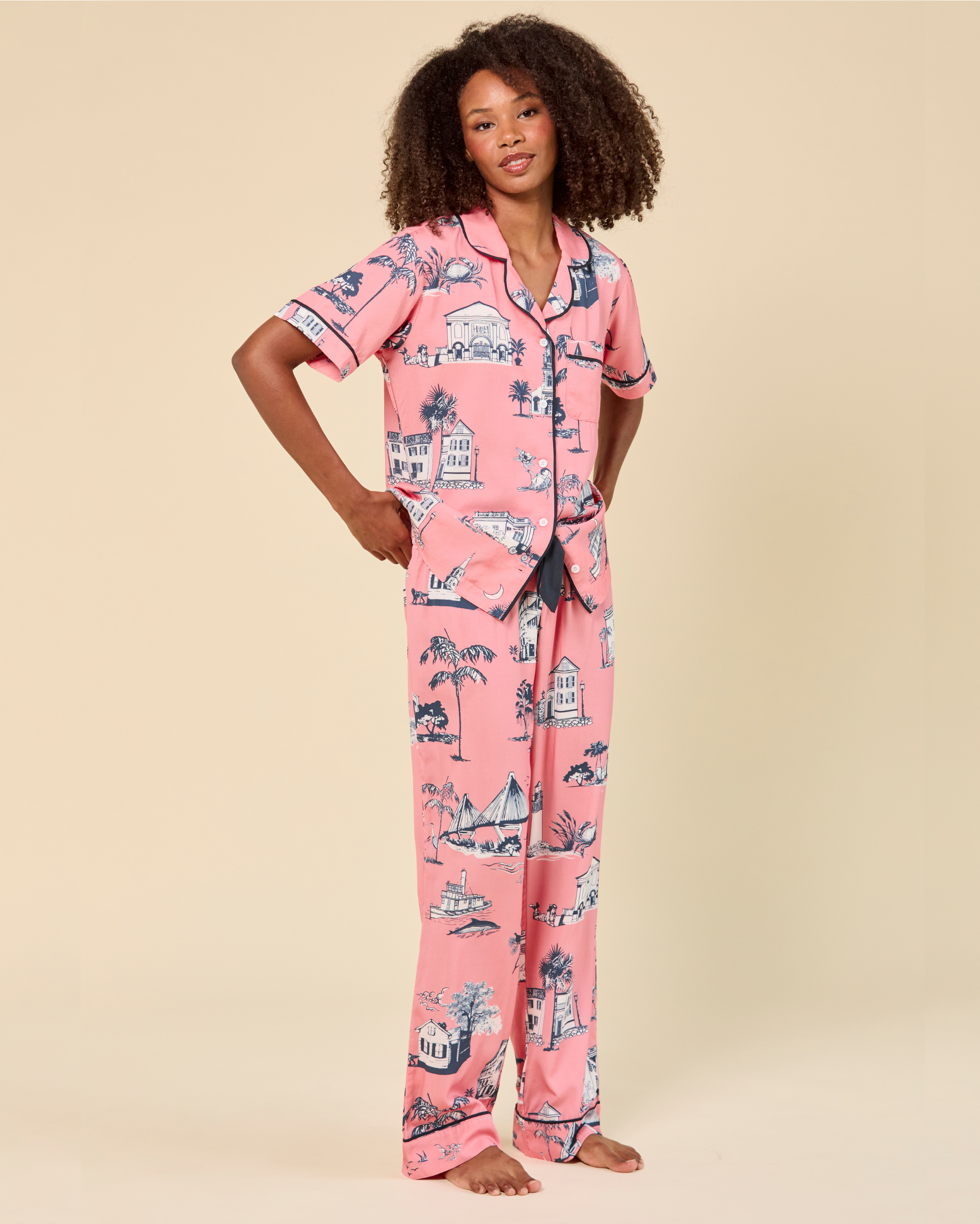 Charleston Toile Pajama Pants Set