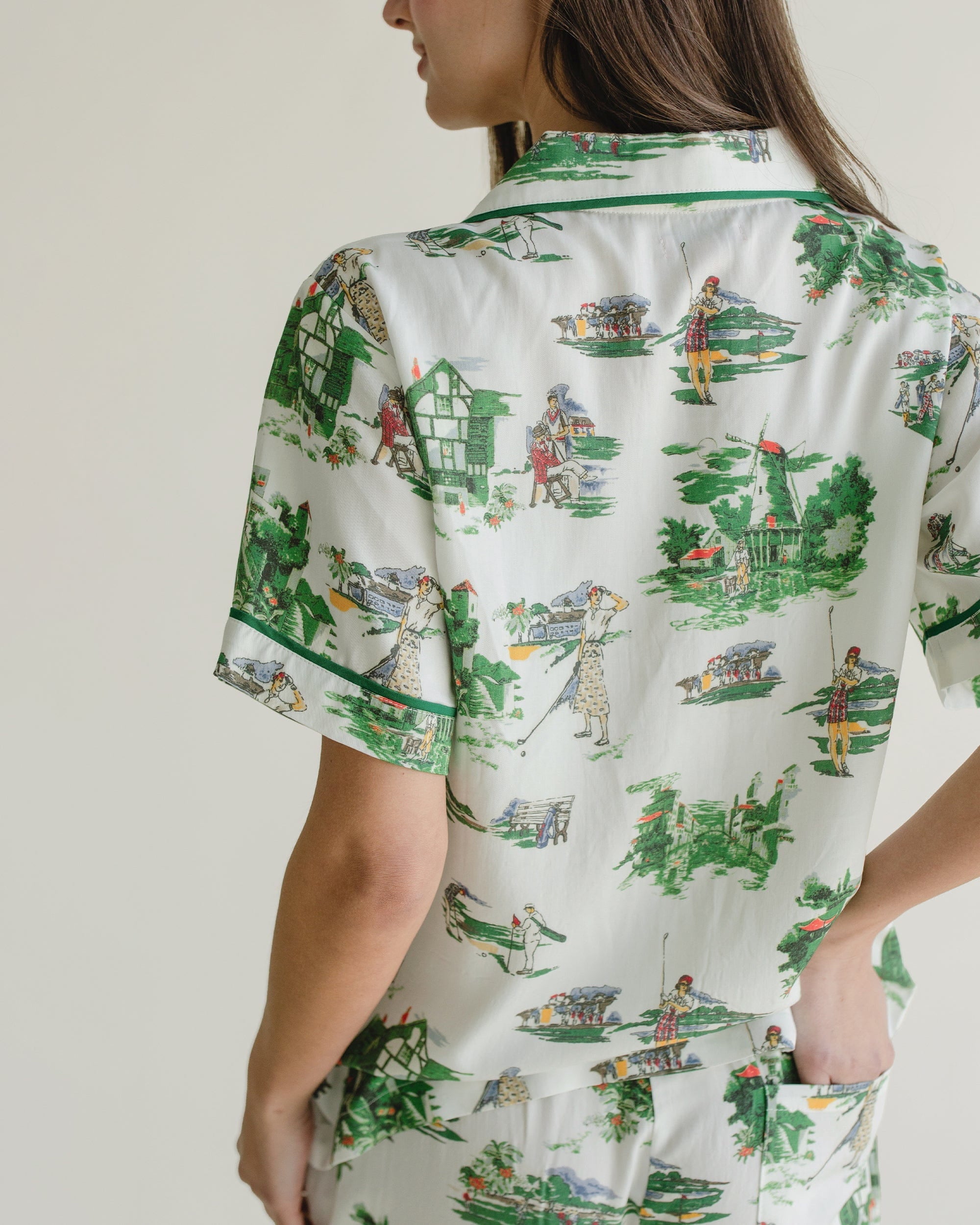 Golf Toile Pajama Shorts Set