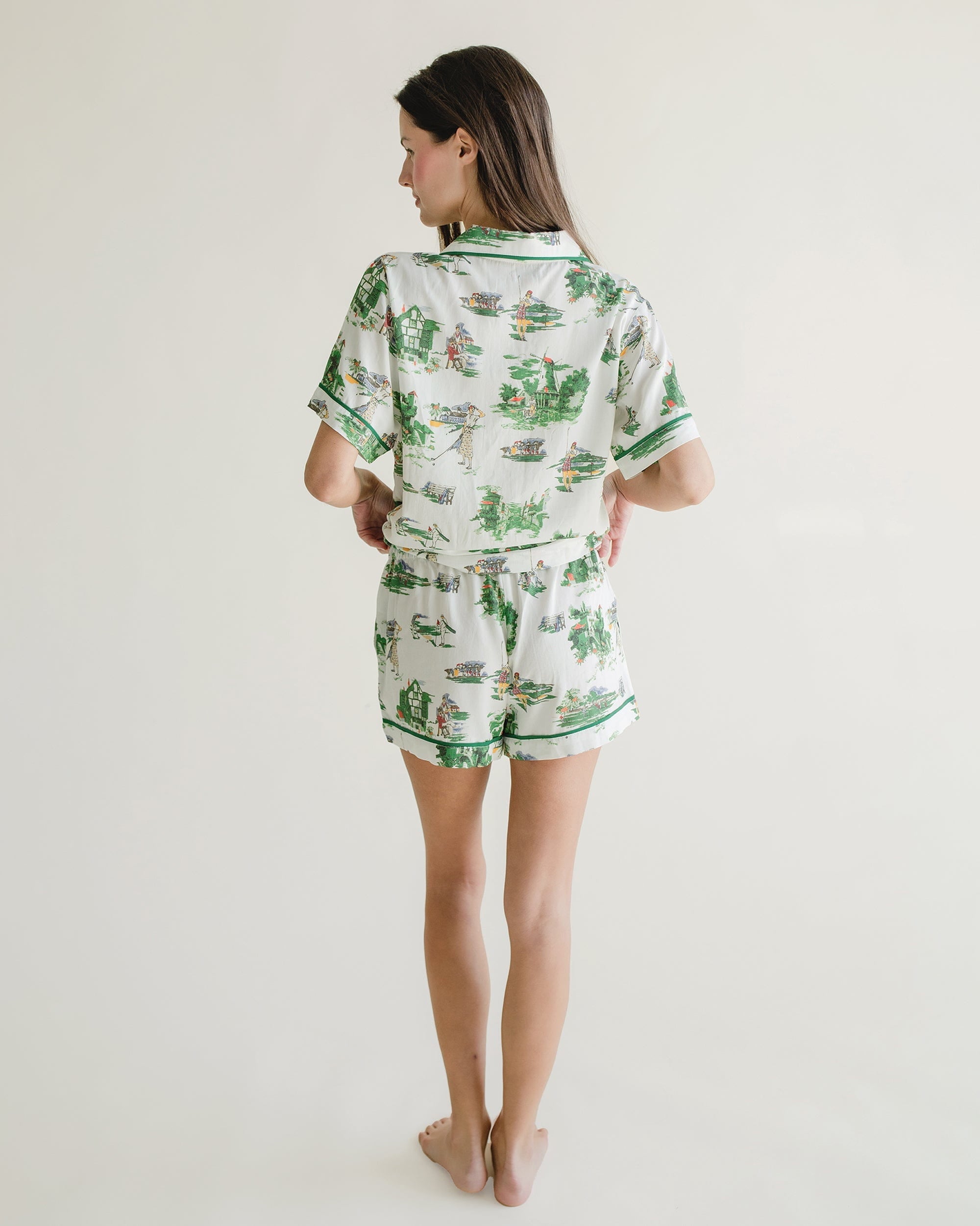 Golf Toile Pajama Shorts Set