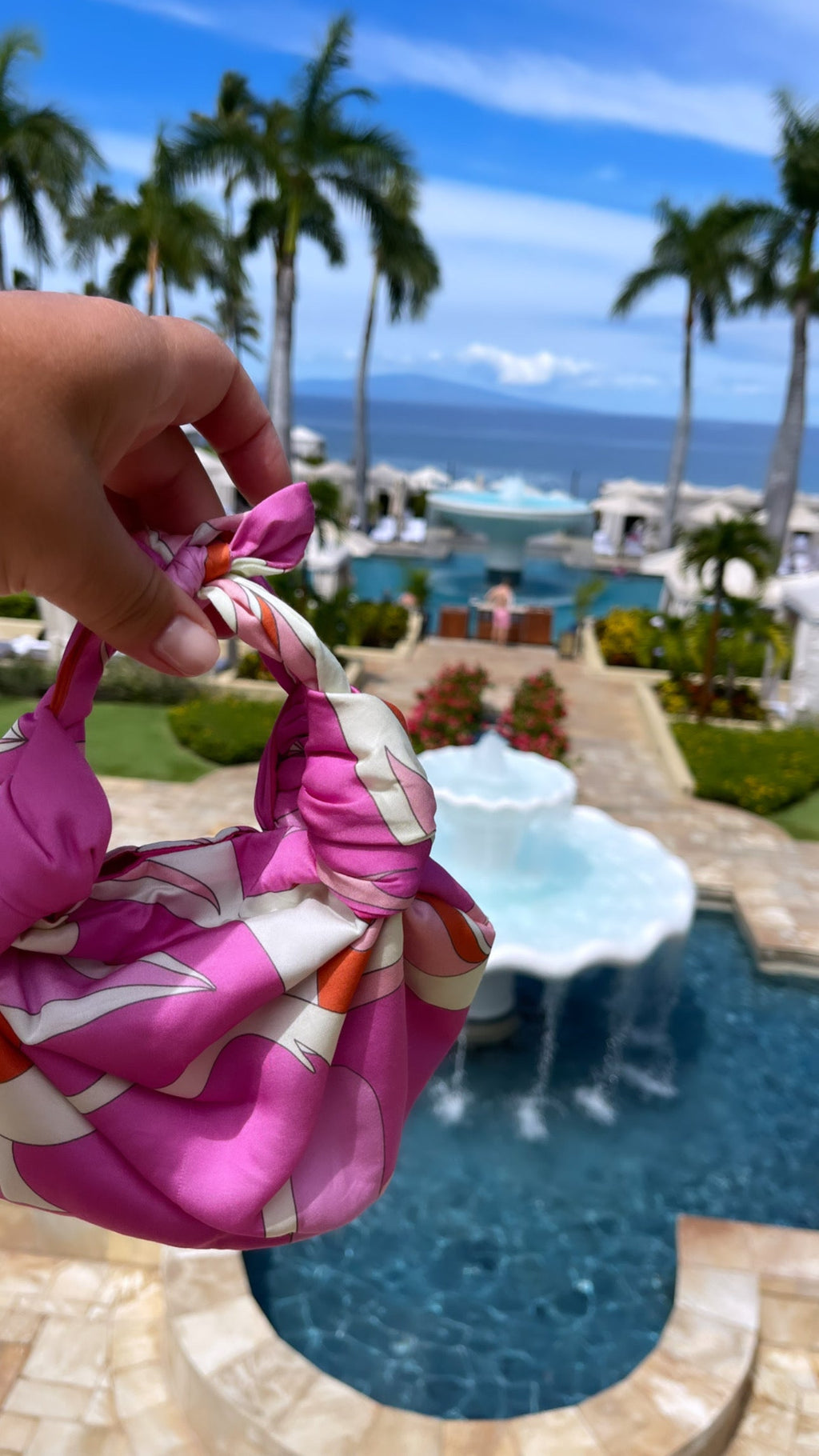 PINK SWIRL - NLA SILK KNOT BAG