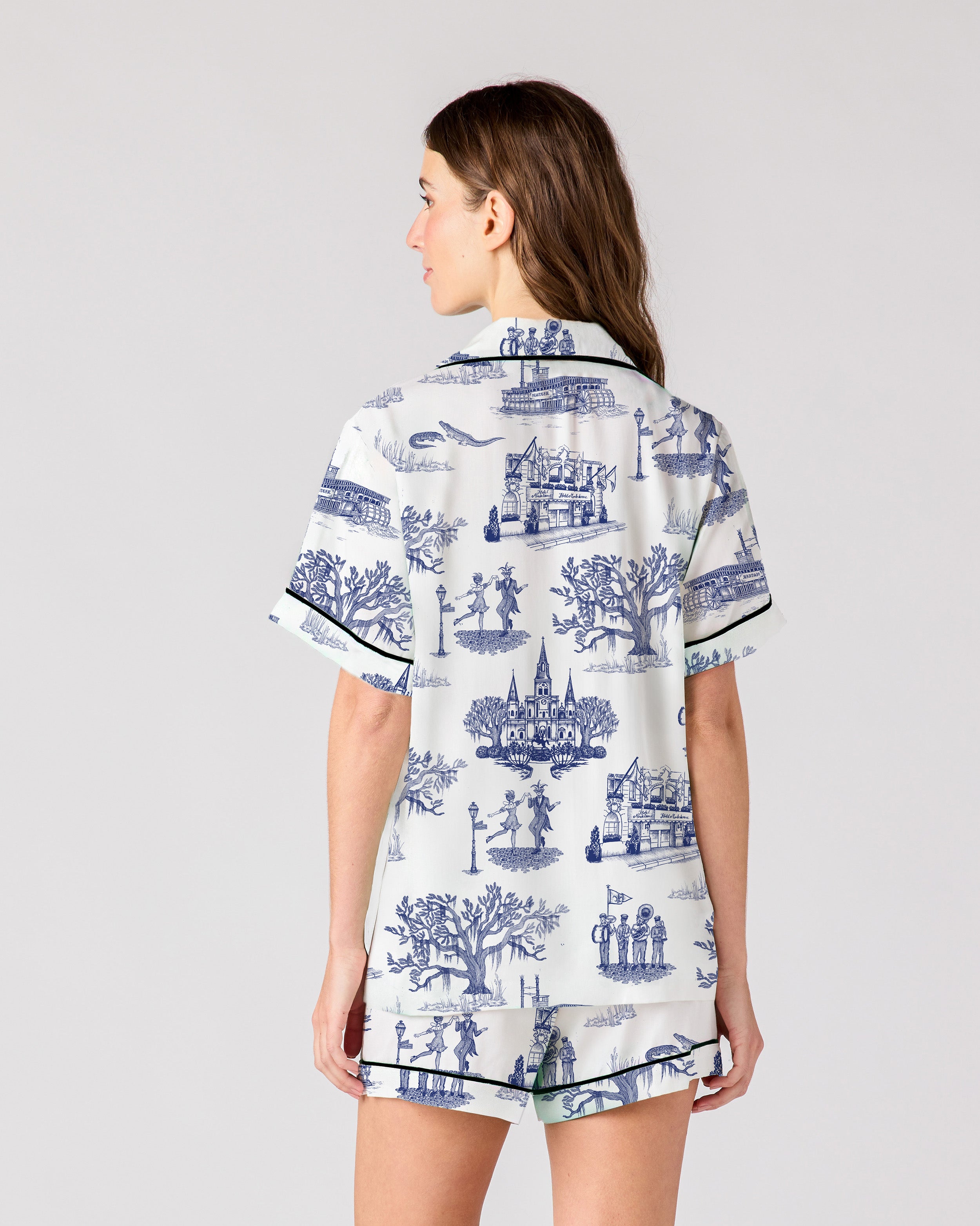 New Orleans Toile Pajama Shorts Set