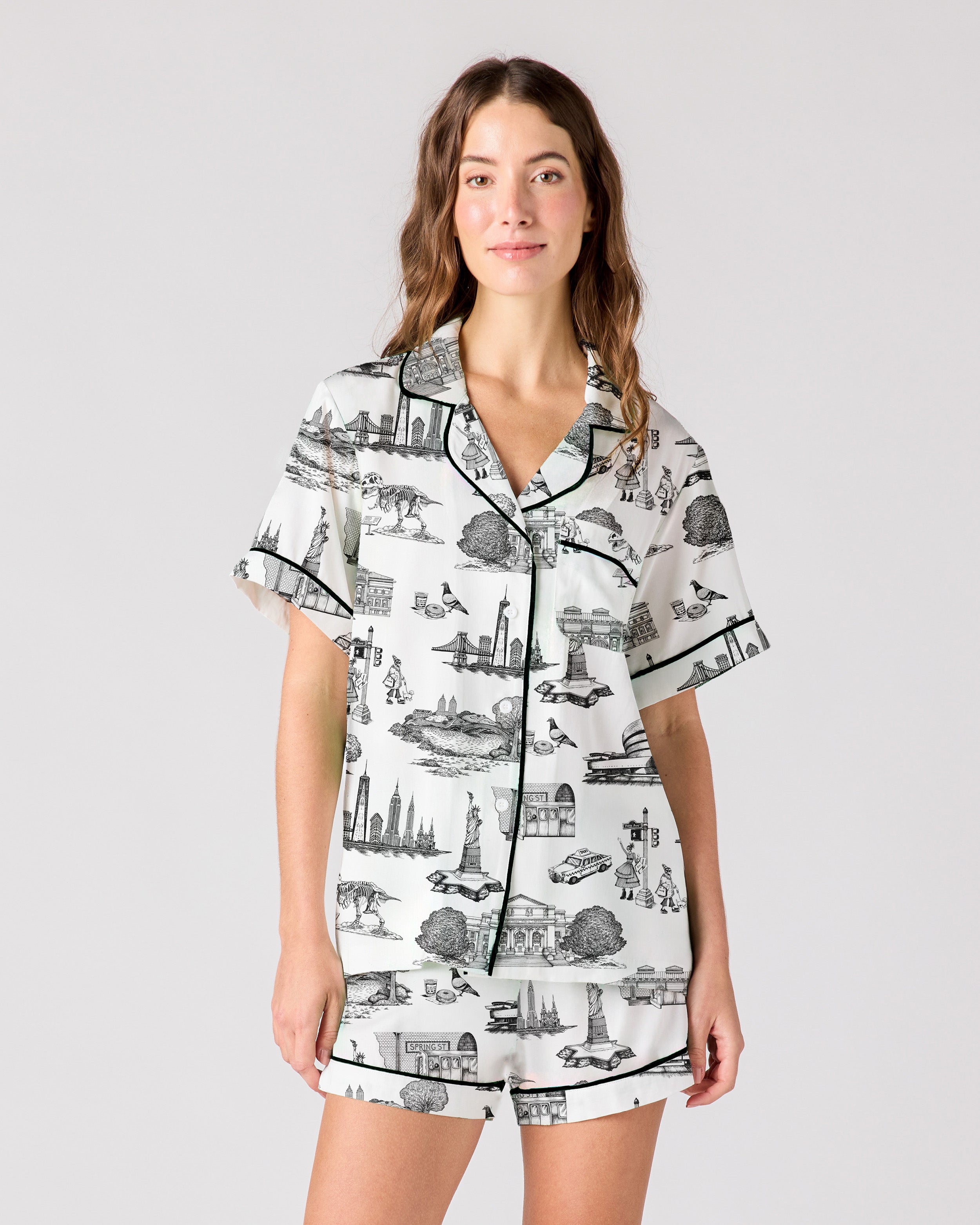 New York Toile Pajama Shorts Set