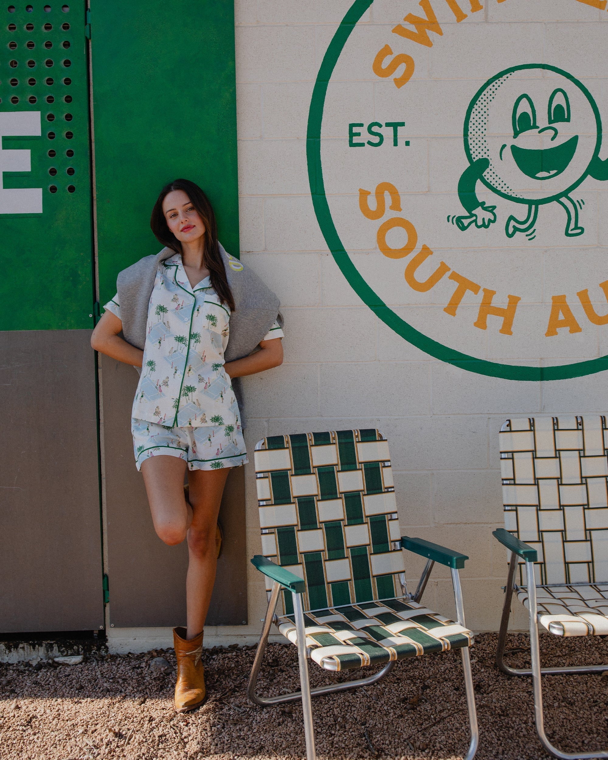 Palm Courts Pajama Shorts Set
