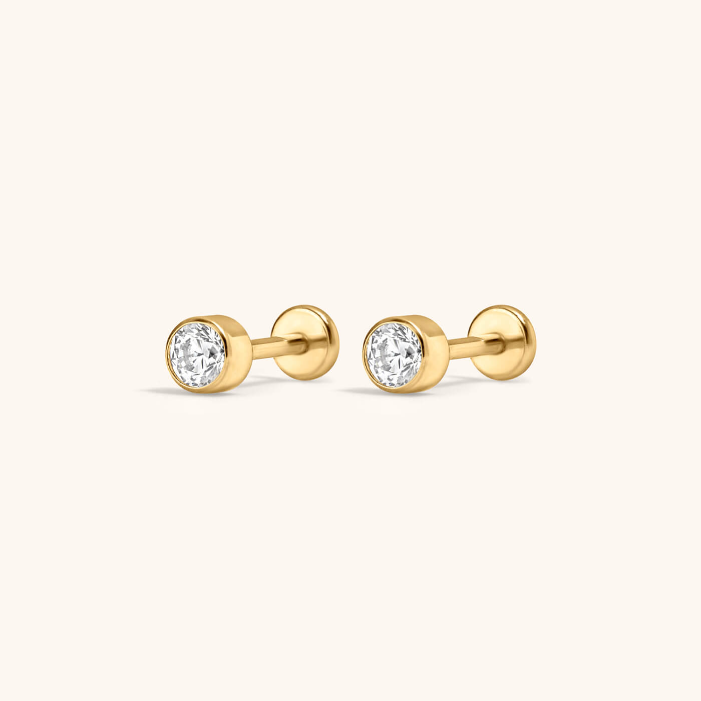 Celestial Crystal Bezel Solitaire Nap Earrings