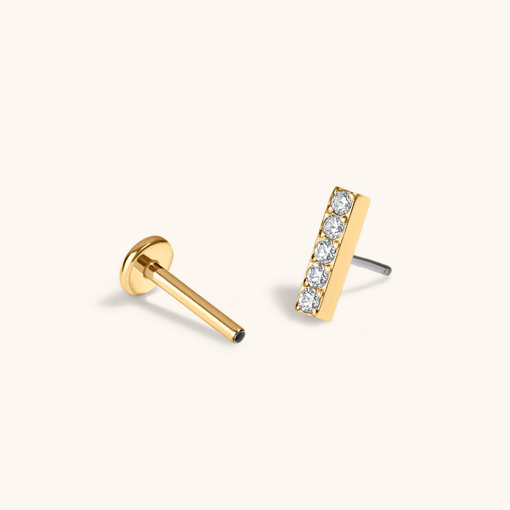 Pave Bar Nap Earrings