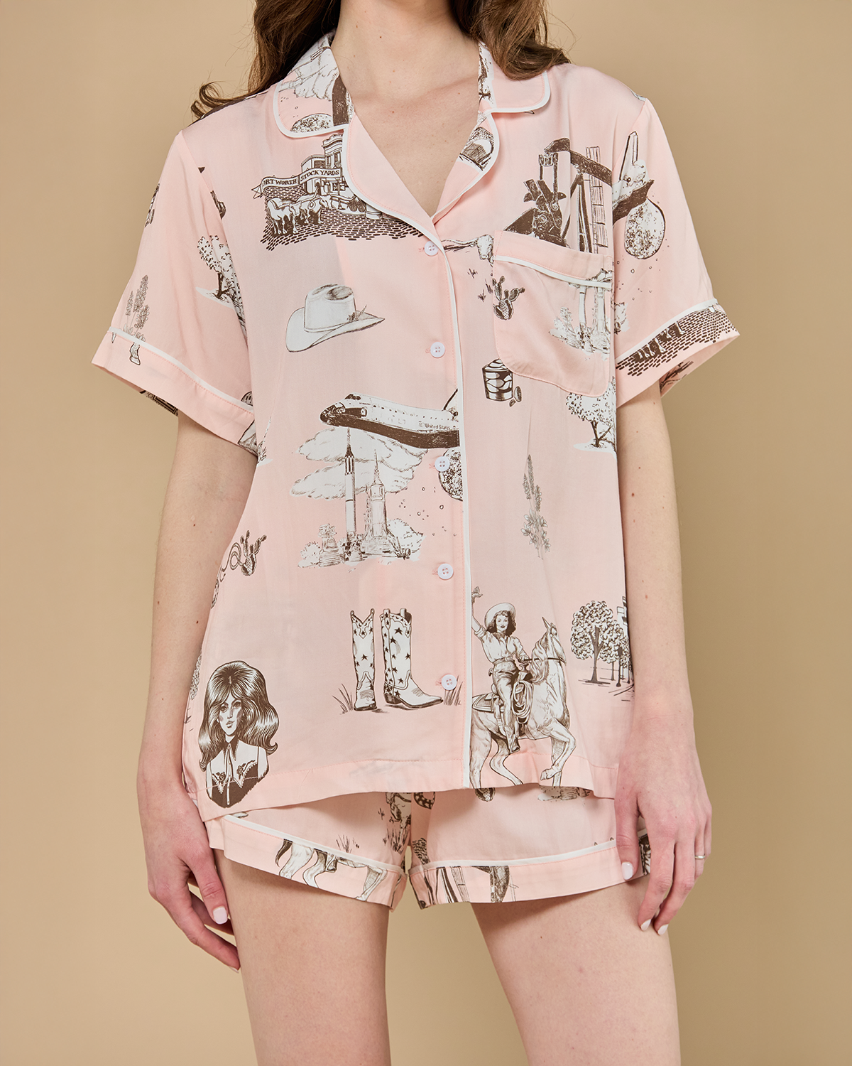 Texas Toile Pajama Shorts Set