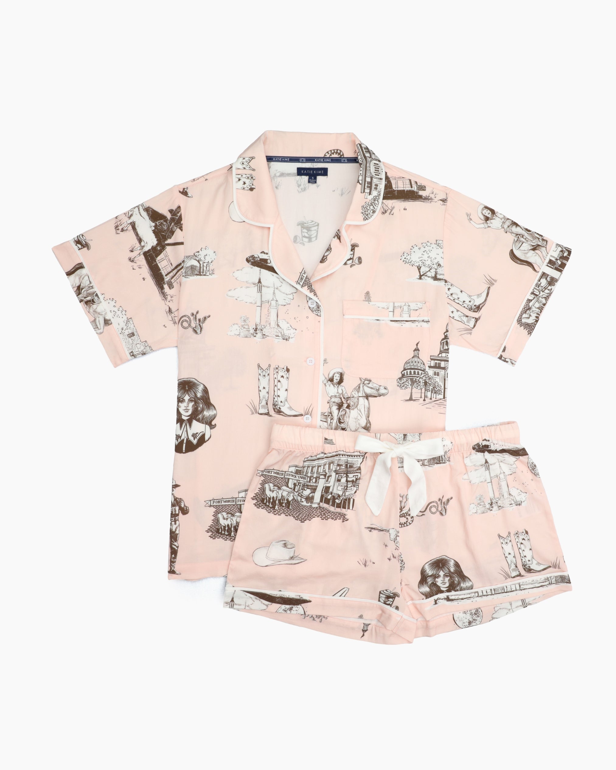 Texas Toile Pajama Shorts Set