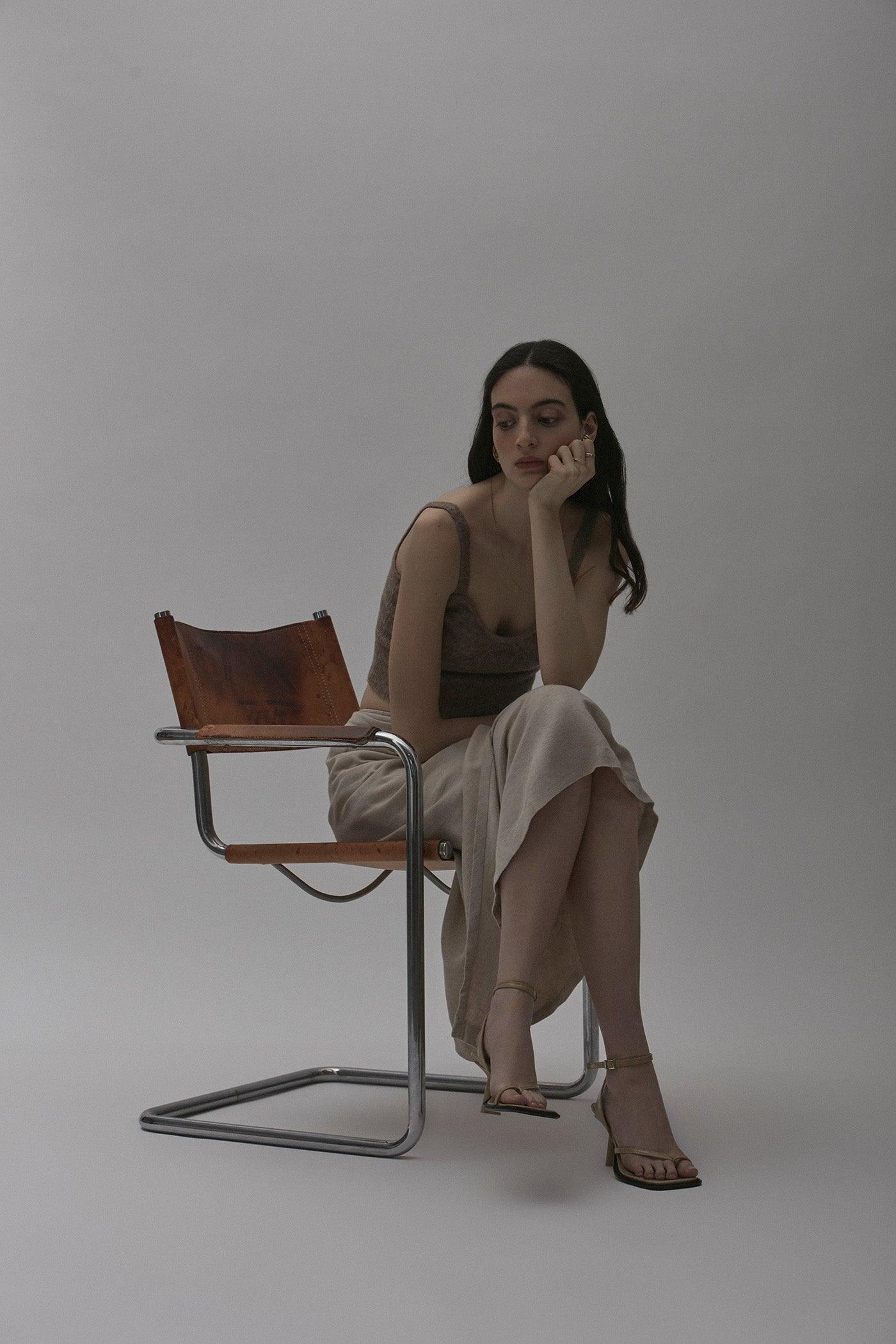 Castrise Mid-Heel Sandal in Sahara